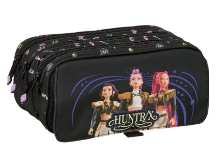 Trojitý penál Kpop Demon Hunters Sound černý