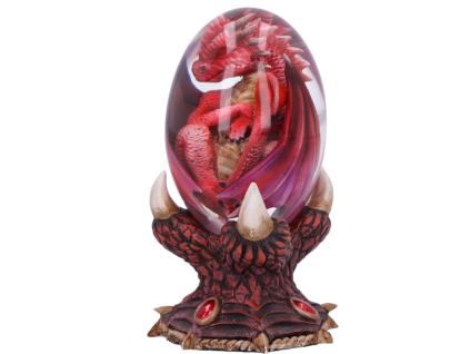Ohnivý drak v průhledném vejci 12cm