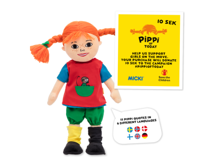 Mluvící plyšová panenka Pippi 40cm