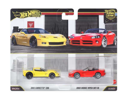 Hot Wheels Premium Car Culture 2012 Corvette Z06 a 2003 Dodge Viper SRT 10