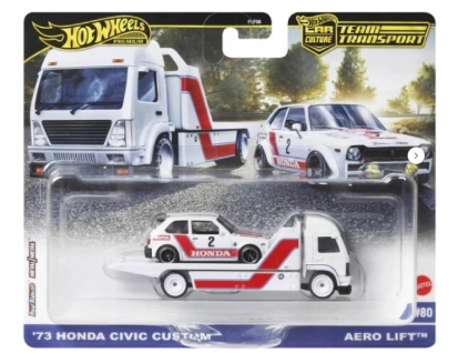 Hot Wheels Premium Car Culture Team Transport 73 Honda Civic Custom a Aero Lift