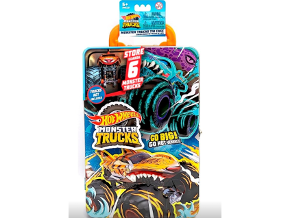 Kovový kufřík Hotwheels Monster trucks na 6 aut