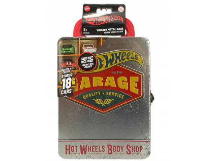 Kovový kufřík Hotwheels Vintage na 18 aut