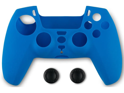 PS5 Spartan Gear Silikonový obal modrý a Thumb Grips