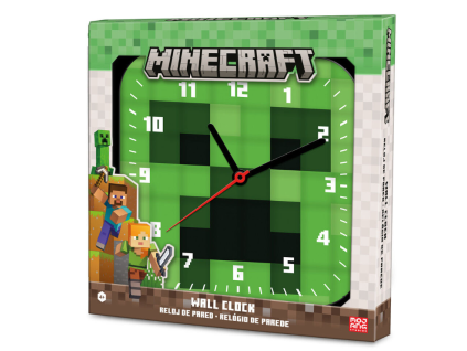 Nástěnné hodiny Minecraft Creeper