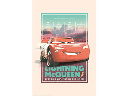 Plakát Disney Cars Lightning McQueen