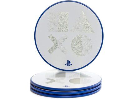 Merch Podtácky Playstation Metal Coasters Silver