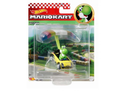 Toys Hot Wheels Mario Kart Yoshi Sports Coupe Parafoil1