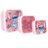 Svačinové boxy Stitch 3ks růžové